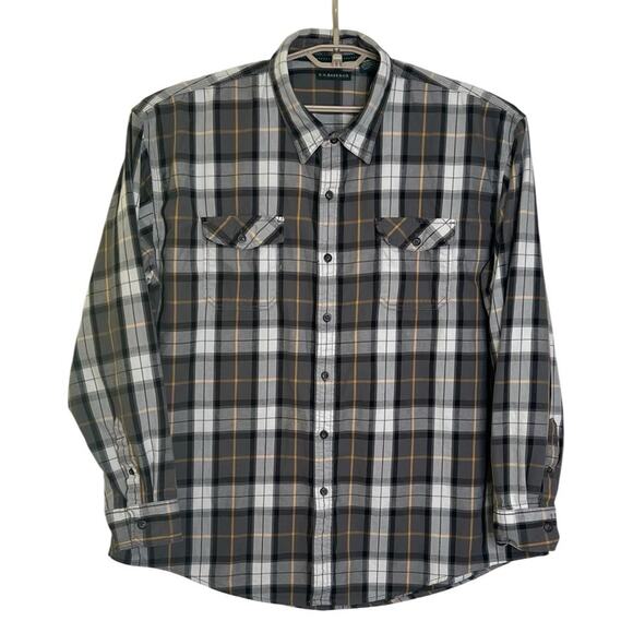 G.H. Bass & CO Shirt Mens XXXL Gray Plaid Long Sleeve Button Front Casual Cotton - Picture 1 of 7